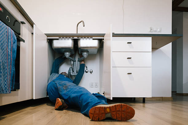 Professional Emergency Plumber technician working in Winthrop, MA